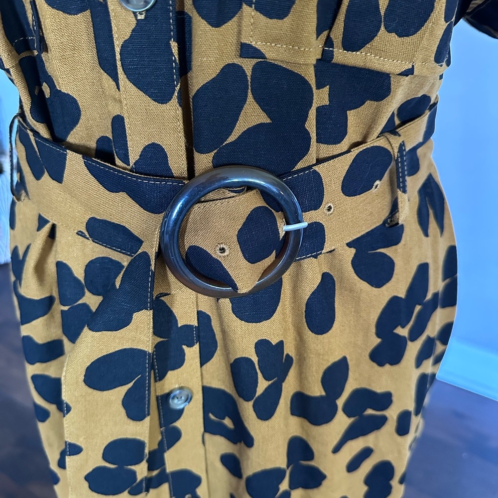 Who What Wear x Target π― Shirt Dress Linen Blend Button-Up Leopard Cheetah XL - Picture 4 of 12